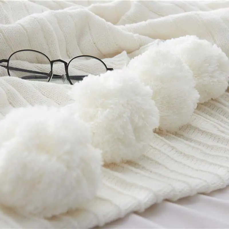 Скандинавском стиле однотонное Хлопковое трикотажное одеяло для новорожденных