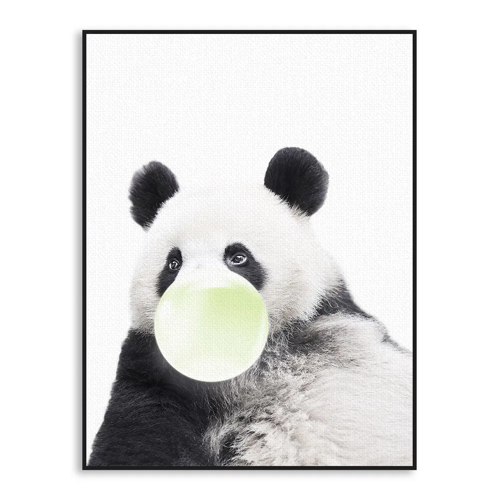 С принтом милых животных: пузыри &quotПанда&quot Жираф собака печать на холсте плакат