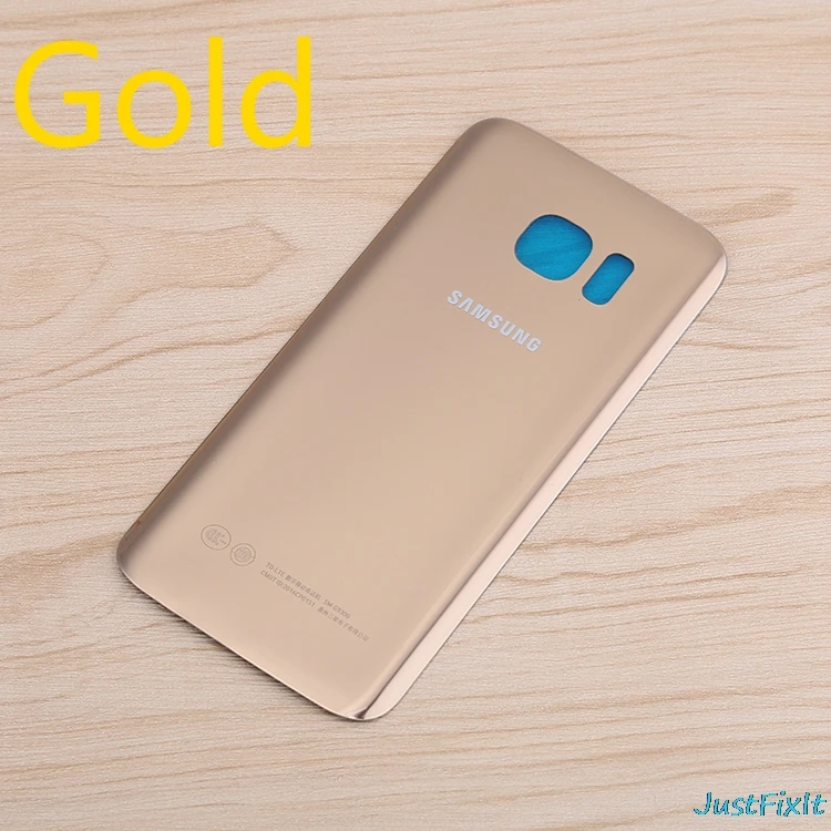 Gold Для SAMSUNG Galaxy S7 edge G930A G930F G935F G935A задняя крышка батарейного отсека задняя стеклянная крышка Корпус чехол Замена батарейного отсека - Цвет: Gold