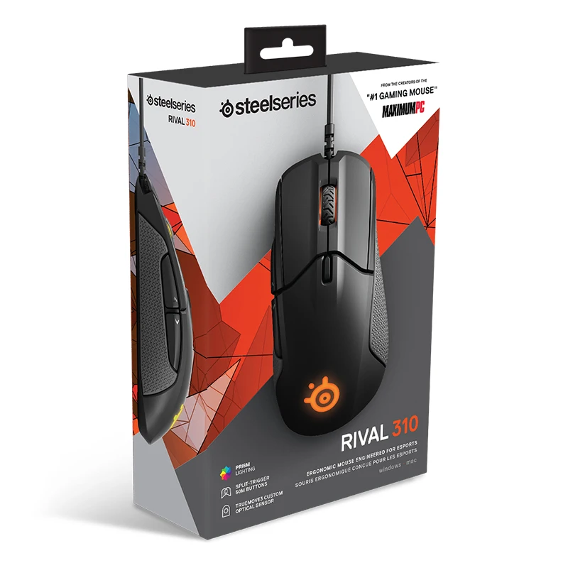 Бесплатная доставка SteelSeries Rival 310 RGB FPS USB оптическая игровая проводная мышь с 12000