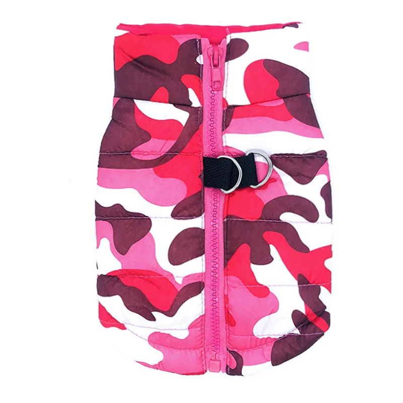 Fushia Camo Водонепроницаемый собак Coat Зима Щенок Одежда с камуфляжным принтом Маленькая Собака Куртка Чихуахуа Йорки Костюмы - Цвет: Fushia Camo