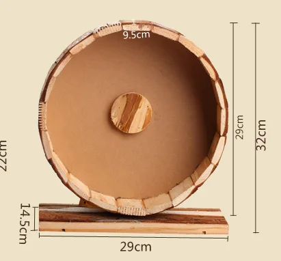 Diameter 29cm Хомяк морская свинка Тоторо Золотая проволока Ежик белка бесшумное бегущее колесо для домашних животных Игрушки из цельного дерева круглое колесико CW019 - Цвет: Diameter 29cm