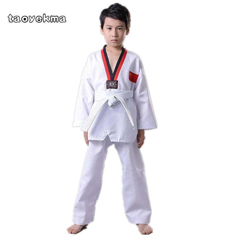 Новое поступление униформа для тхэквондо из дышащего хлопка взрослых мужчин