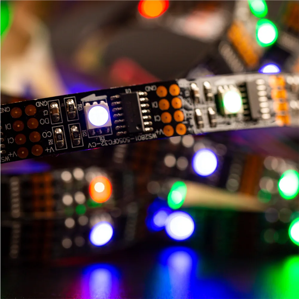 Светодиодная светильник та WS2801 5 в постоянного тока 32 светодиода на метр 5050 RGB IC