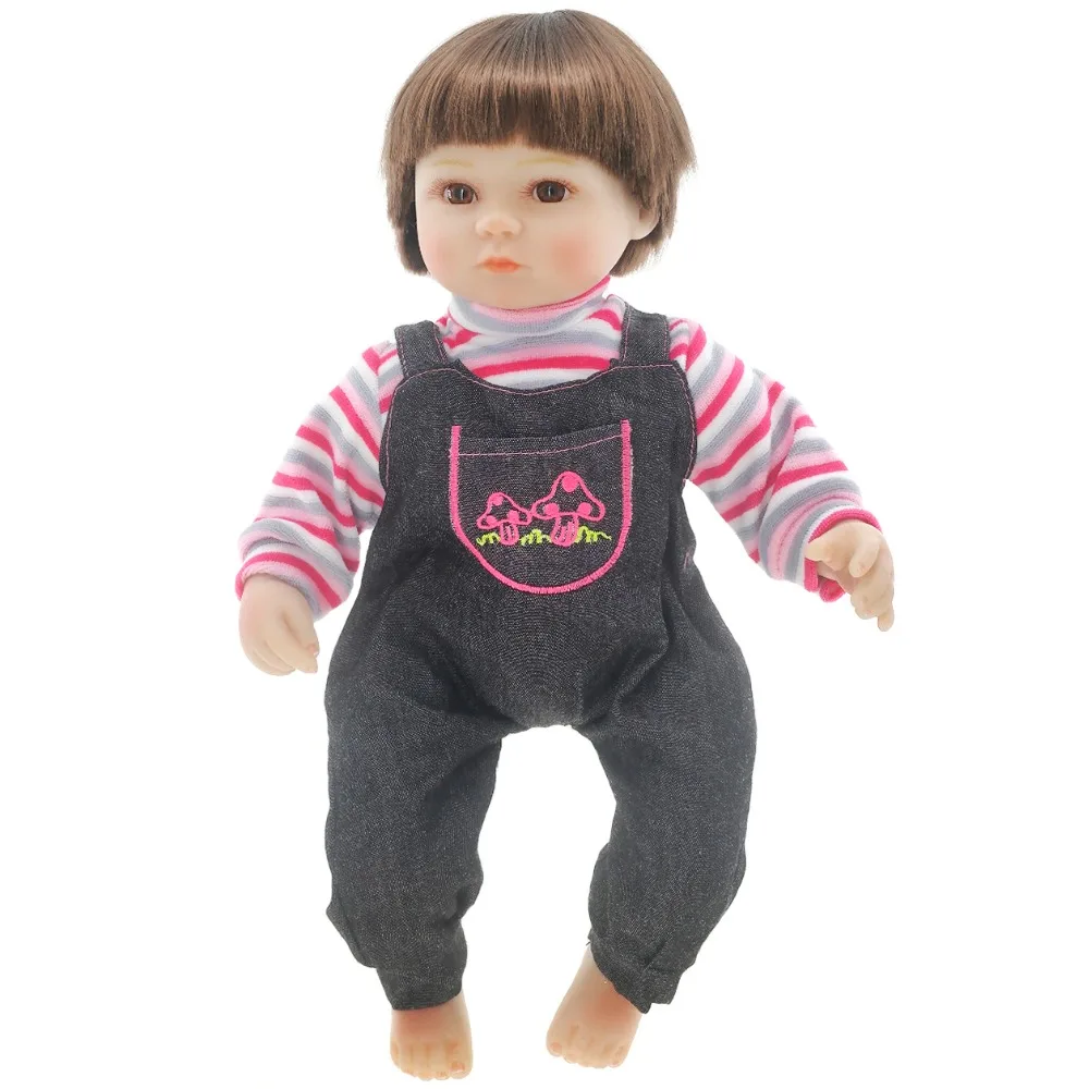 Baby jeans Jumpsuit 18 inch stripes change jacket 43 cm long sleeve baby doll clothes boys and girls toys | Игрушки и хобби