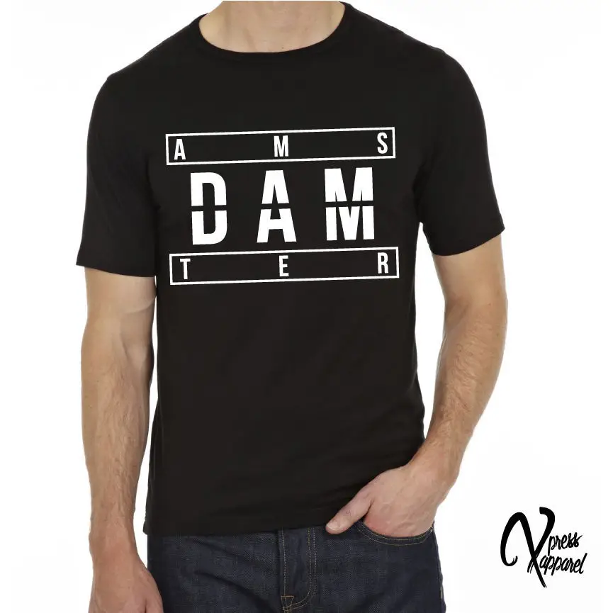 

AMSTERDAM PRINTED T SHIRT MENS GRAPHIC BLACK TEE TShirt Tee Shirt Unisex More Size and Colors-A440