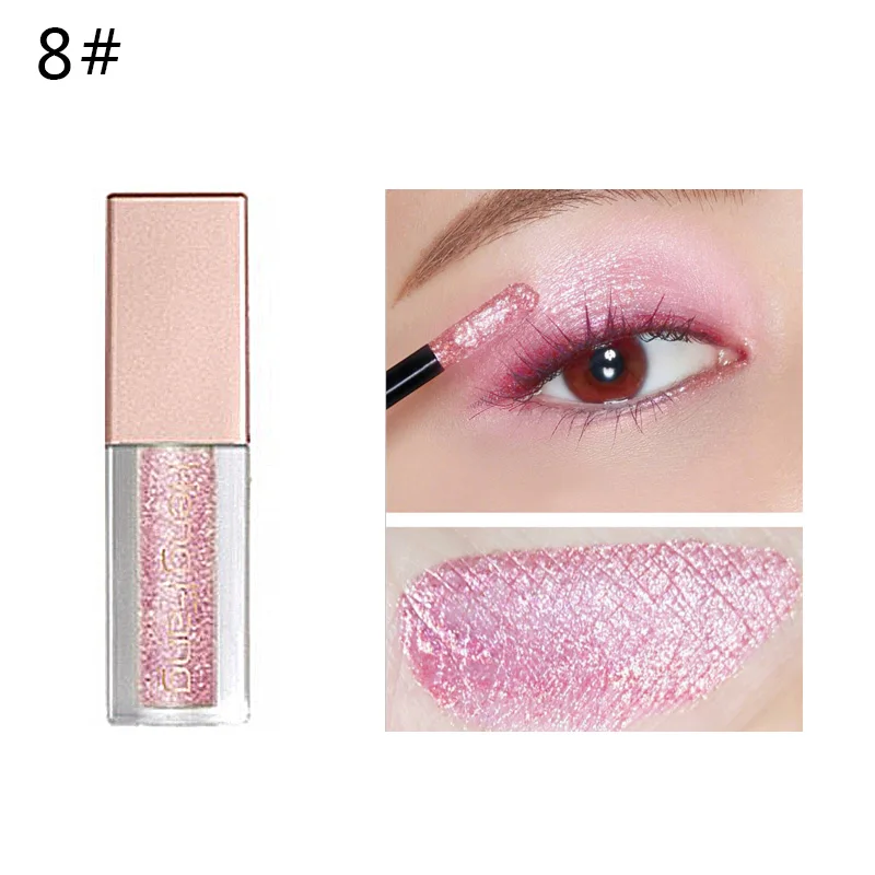 8 Heng Fang Pro Shimmer Тени для век макияж водонепроницаемый длительный жидкий металлик тени для век оттенок блеск макияж для женщин - Цвет: 8