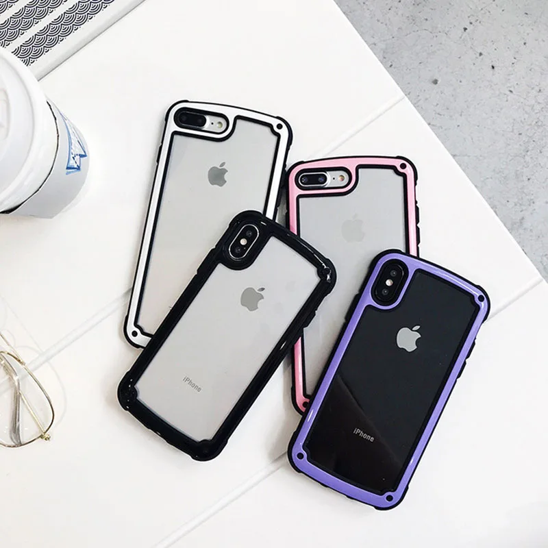 Простой силиконовый чехол для телефона Iphone 7 8 6 6s s Plus Tpu + pc X XS XR MAX|Чехлы-накладки| |