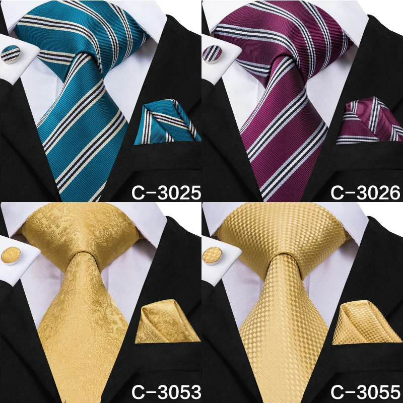 Hi Tie роскошные шелковые мужские галстуки Свадебный деловой костюм набор