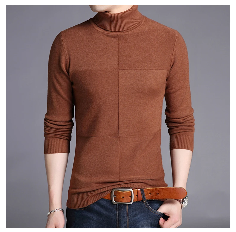 Водолазка мужская кашемировый пуловер для мужчин Slim Fit Джемперы толстые теплые осень зима корейский стиль Повседневный пуловер Homme мужская одежда