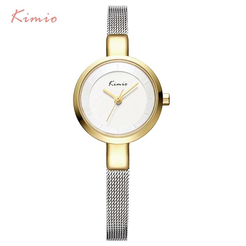 Женские наручные часы Kimio кварцевые с сетчатым браслетом из нержавеющей стали