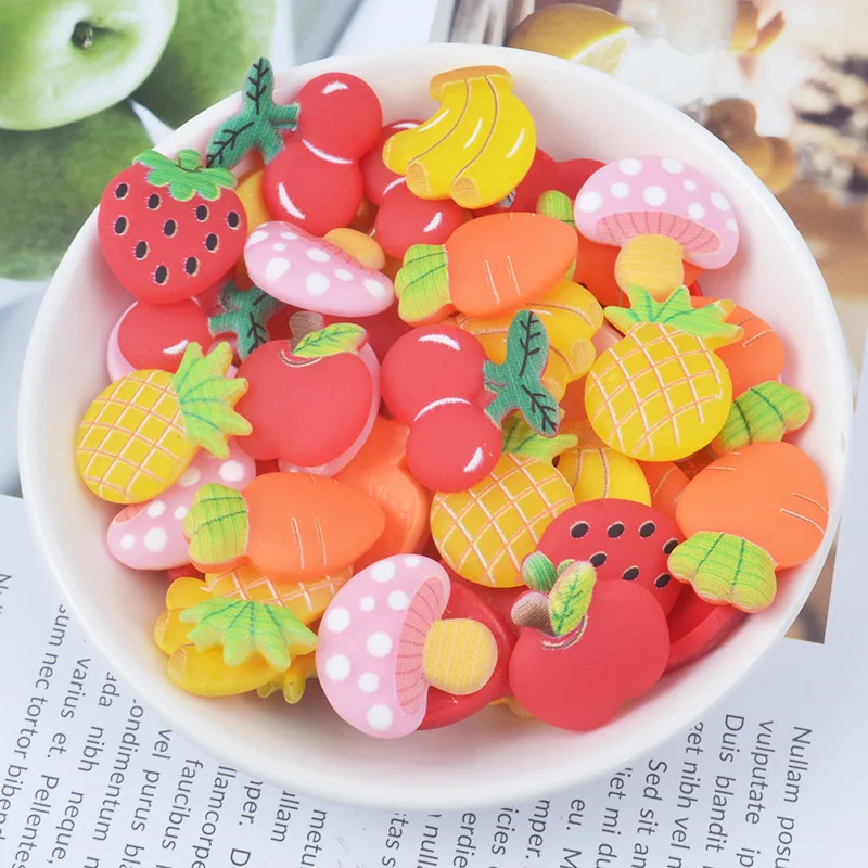 Новые Симпатичные 10 шт./пакет Slime наполнитель моделирование фрукты Клубника