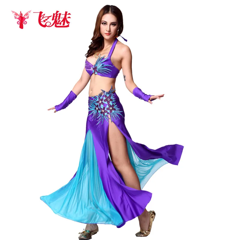 

New Belly Dance High-end Performance Costumes India Dance Performance Costumes Advanced Diamond Embroidery Decals Set