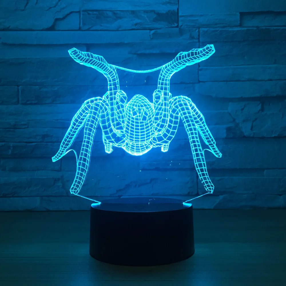 Пауки горячие продажи продуктов 3d лампа прекрасный 7 цветов Изменение 3D