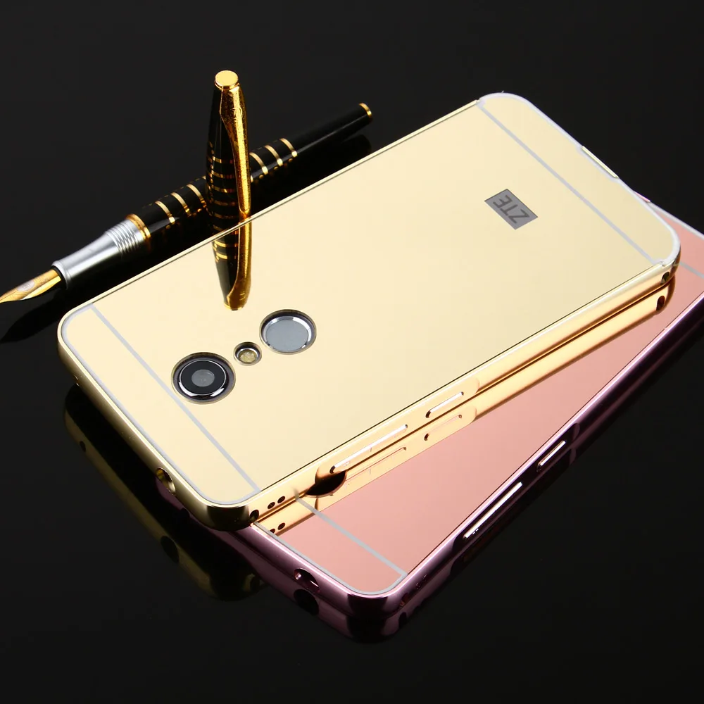 Роскошные розово Золотые Зеркальные Чехлы для ZTE Axon 7 Алюминиевый металлический
