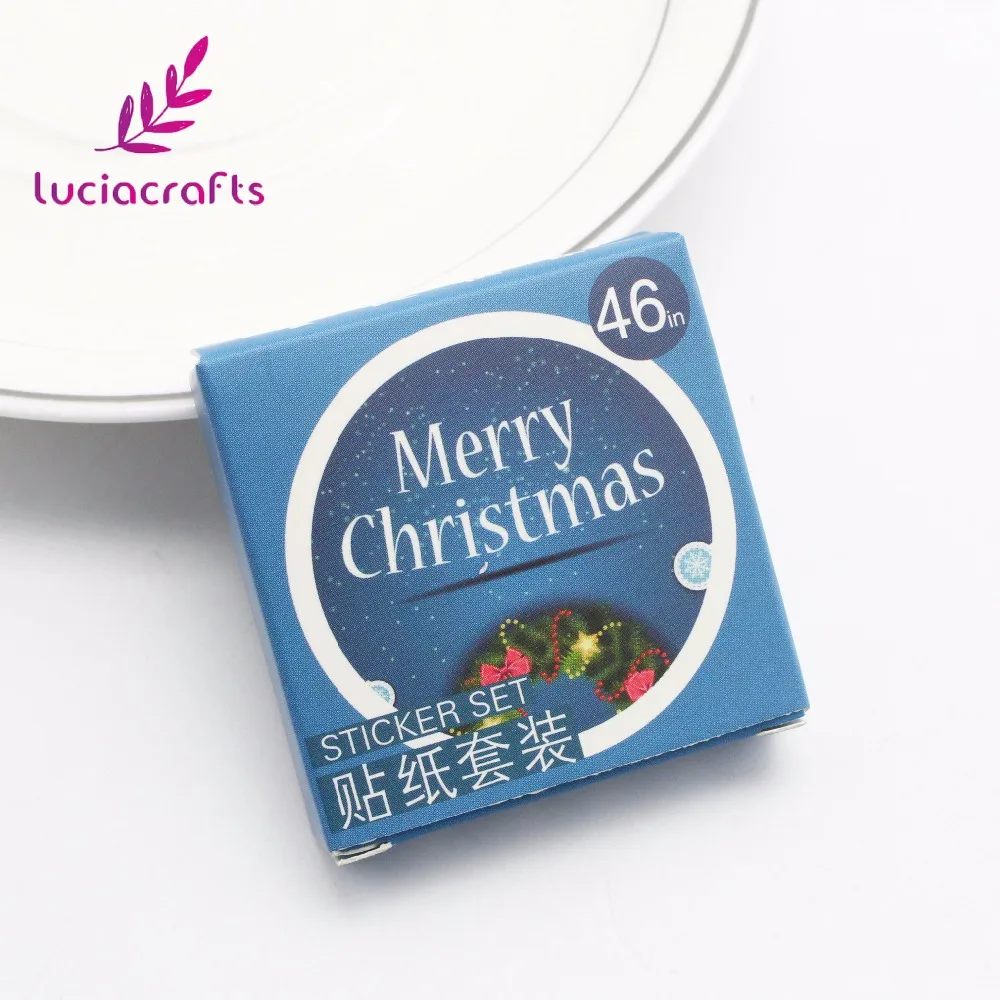 CH1224 Lucia crafts 1 коробка Счастливого Рождества/гирлянда альбом для скрапбукинга декоративный бумажный стикер DIY ручной работы подарочная упаковка этикетка CH1224