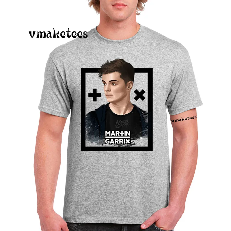 Мужские с принтом Martin Garrix модная футболка Летняя повседневная короткими