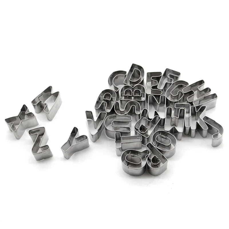 26 Letters Stainless Steel Cookie Cutter Alphabet Biscuits Mold Pastry Shaper Mould Baking DIY Fondant Wedding Decoration Tool | Дом и сад