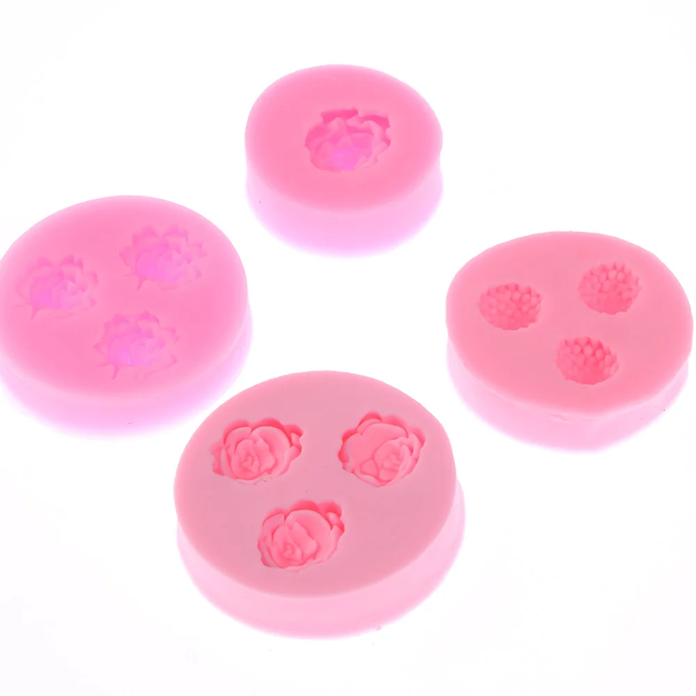 4 вида розы Форма Fondant (сахарная) силиконовая форма Кухня выпечки Шоколад