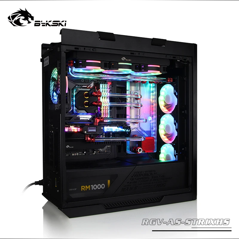 BYKSKI акриловая доска Водного Канала решение использовать для ROG Strix Helio чехол компьютера для процессора и GPU Блок охлаждения/3PIN RGB светильник
