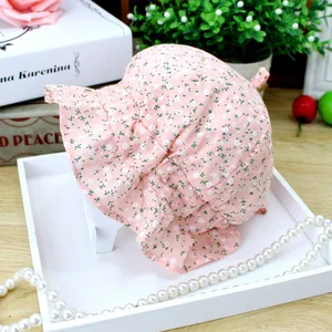 Панама детская хлопковая летняя с цветочным принтом, 2017