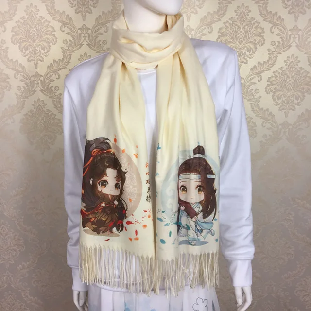 Grandmaster of Demonic Cultivation зимний теплый шарф из искусственного кашемира Wei Wuxian La Wangji Косплей Подарки - Цвет: F