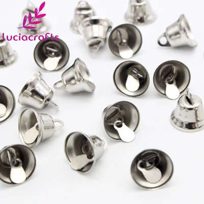 Lucia crafts 12*12 мм 24 шт. разноцветные маленькие металлические колокольчики для рождественской елки, украшения, творчество, рукоделие, Декор, подарок H0213 - Цвет: silver