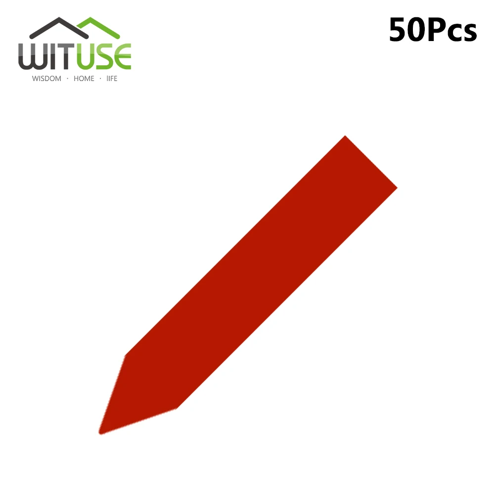 50pcs Red 50/100/300 шт Пластик много цветов кол-тип детского сада растений метки цветочный горшок толстый маркер метки для растений садовые украшения - Цвет: 50pcs Red