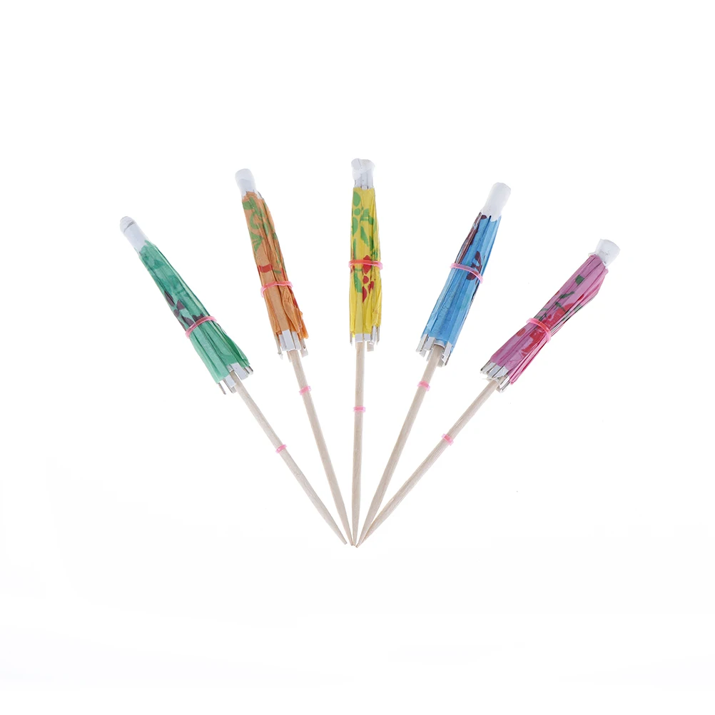 50Pcs/set Paper Umbrella Cake Topper Picks Cocktail Parasols Drinks wedding Event &amp Party Supplies random Color | Дом и сад