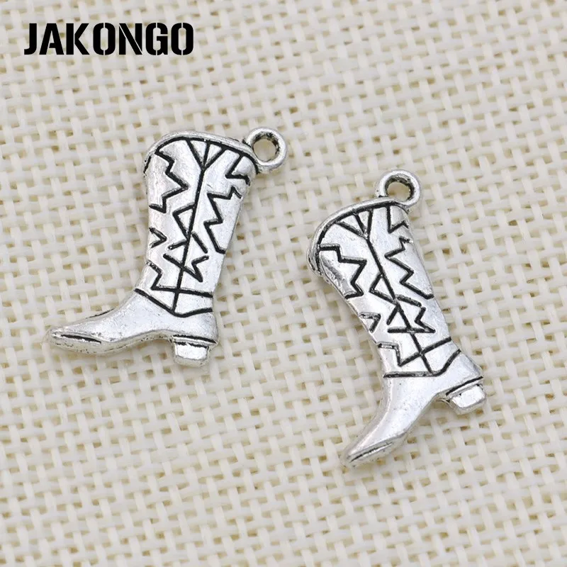 15 шт. винтажные античные посеребренные ковбойские подвески для сапог Подвески