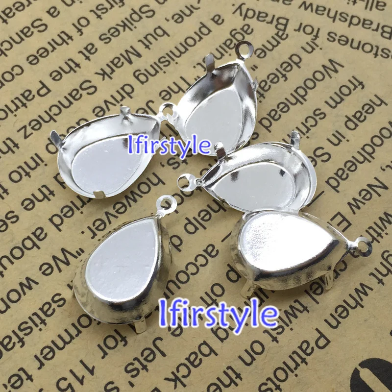 100 шт одна петля Серебряная цветная слеза форма металлический коготь Размер 10x14