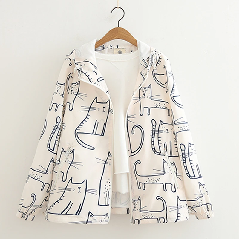 Весенняя Новая мода 2018 японская женская Свободная прозрачная куртка с капюшоном