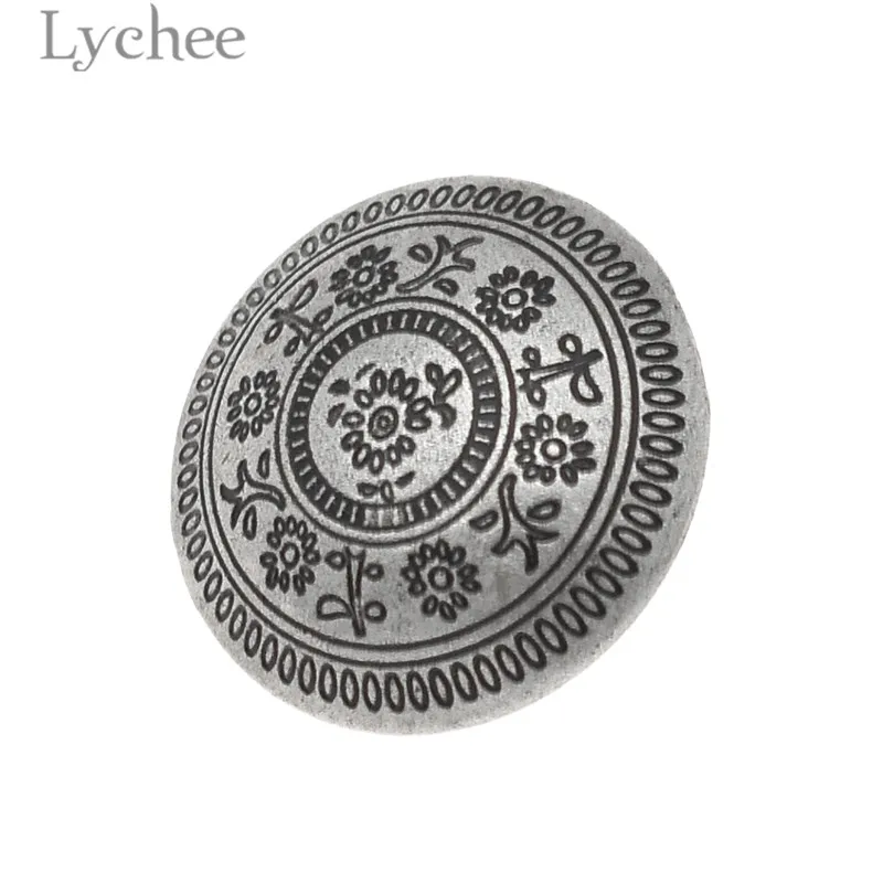 Lychee Life 10 шт. винтажные Цветочные Резные металлические пуговицы Ретро круглая