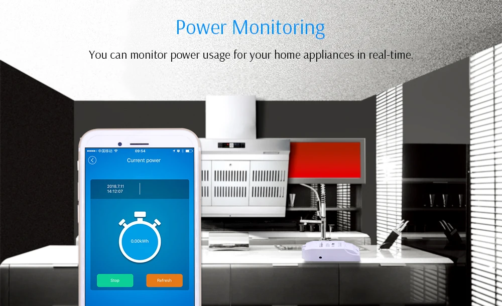 Sonoff Pow R2 умный переключатель Wi-Fi контроллер с измерением энергопотребления в реальном времени 15А/3500 Вт устройство умного дома через Android