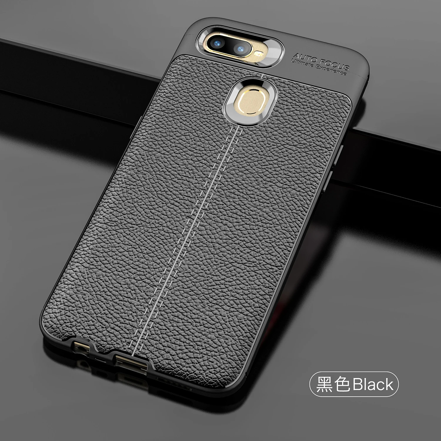 

Wolfsay Soft TPU Case For OPPO A7 Case Leather Texture Silicone Phone Cover For OPPO A7 Business Coque for OPPO A7 CPH1901