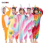 Пижама для девочек с единорогом Kugurumi, детский комбинезон-комбинезон с мультяшным животным, одеяло панда, комбинезон для мальчиков