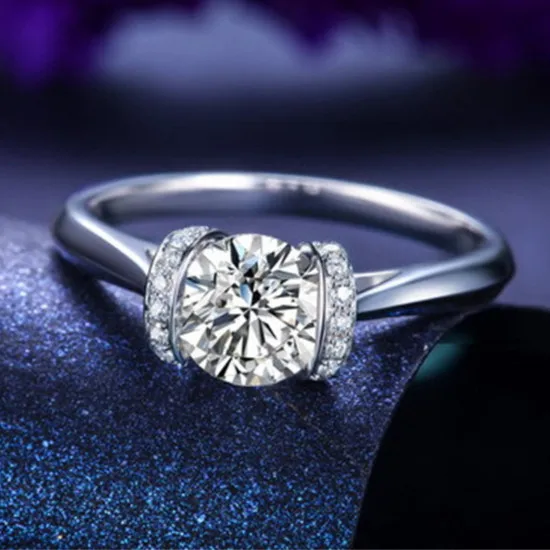 

1CT Fine Diamond Female Marriage Ring Pure Silver Fine Jewelry Top Quality Birthday Gift For Girl Friend Last Forever