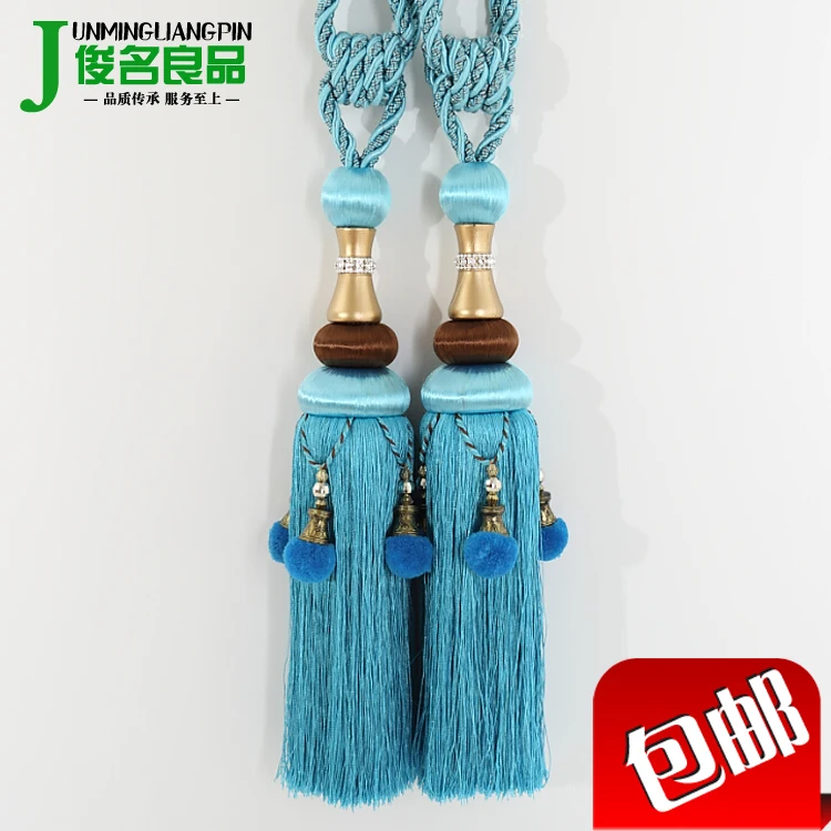 1 пара многоцветная занавеска с подвесным шаром завязывается на ремень веревку