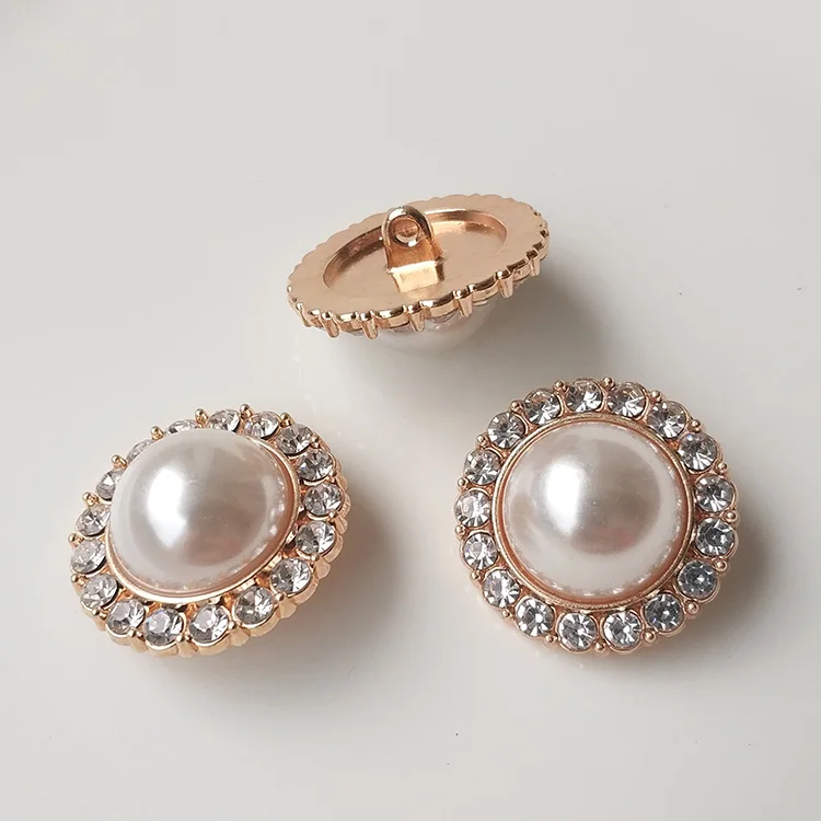DIY Высокое качество bling Шампанское Жемчуг круглая кнопка со стразами пальто