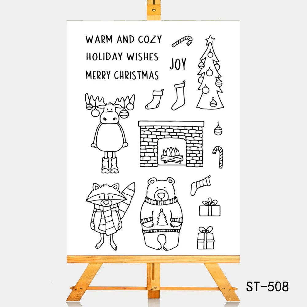 

AZSG Warm holiday Clear Stamps/Silicone Transparent Seals for DIY scrapbooking Card Making 10*15cm