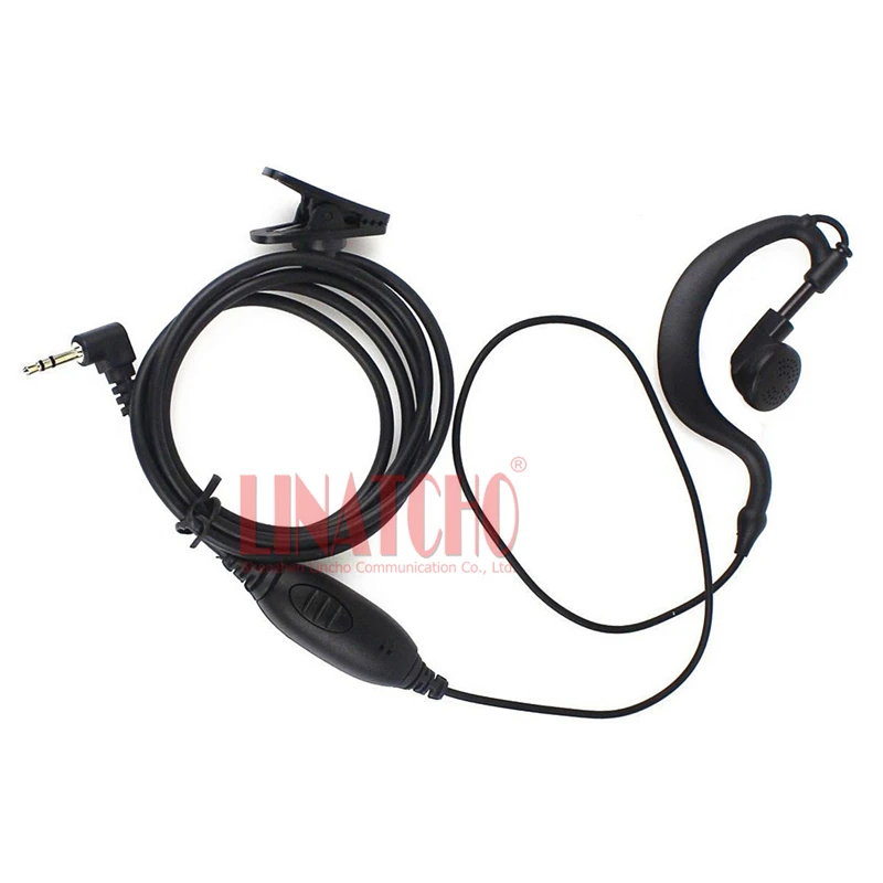 

two way radio walkie talkie ear hook earphone mic with PTT button 2.5mm T6210 T6212 T6220 walkie talkie wired headset
