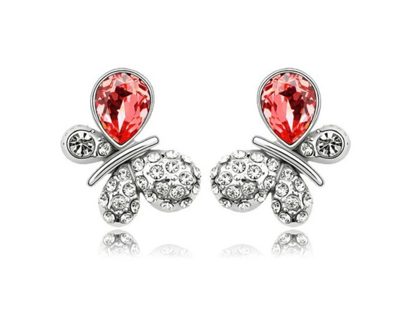 OMH оптовая продажа 5 пар OFF20 % розовое красное золото 18KT Белое Австрийские