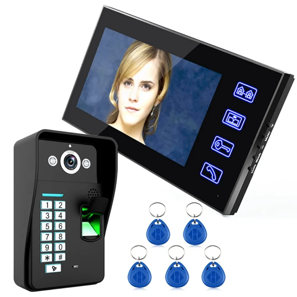 Электронные замки домашний сенсорный ключ 7 &quotLcd RFID пароль видео домофон с ИК