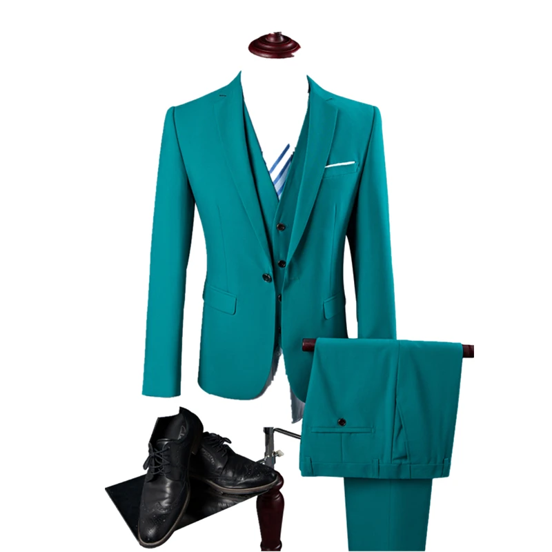 Новое поступление 2018 мужской однотонный облегающий костюм для жениха на свадьбу