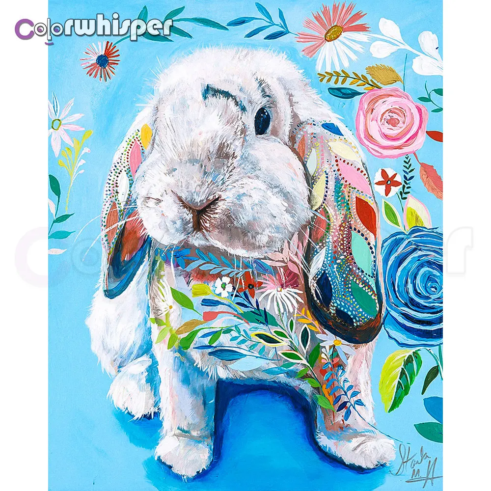 

Diamond Painting 5D Full Square/Round Daimond Painting Animal Rabbit Wall Mosaic Rhinestone Embroidery Cross Stitch Crystal Z083