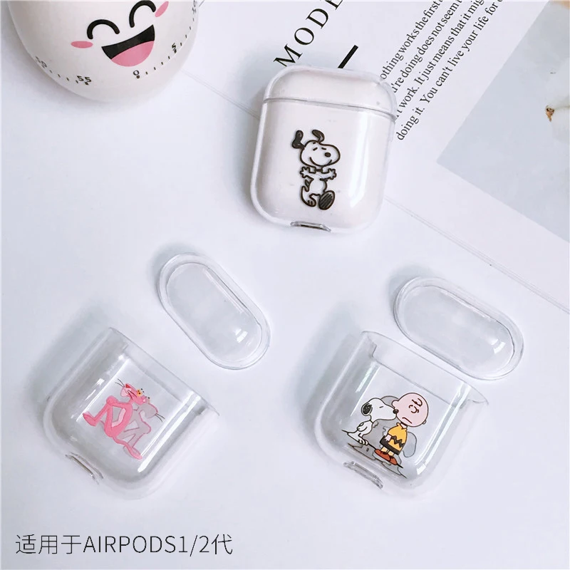 Защитный чехол Airpods с рисунком ударопрочный Прозрачный жесткий Airpods2 комплект