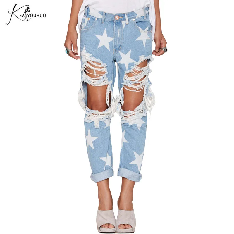 2020 летние женские рваные джинсы со средней талией для женщин прямые повседневные