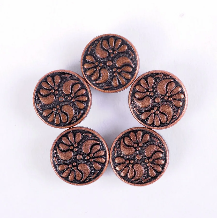 50 шт. 9 мм античная медь с цветочной гравировкой Conchos ручная работа Шпильки заклепки Декор