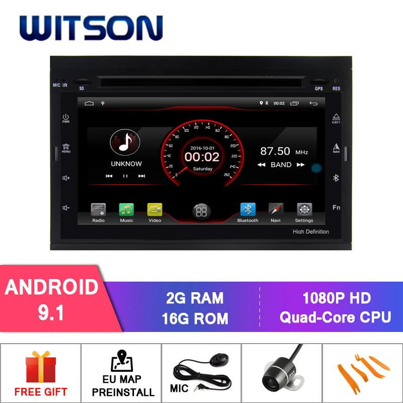 Exclude CANBUS WITSON MTK Android 9,1 автомобильный Dvd gps для PEUGEOT 307/207 Мультимедиа gps автомобильный навигатор - Цвет: Exclude CANBUS