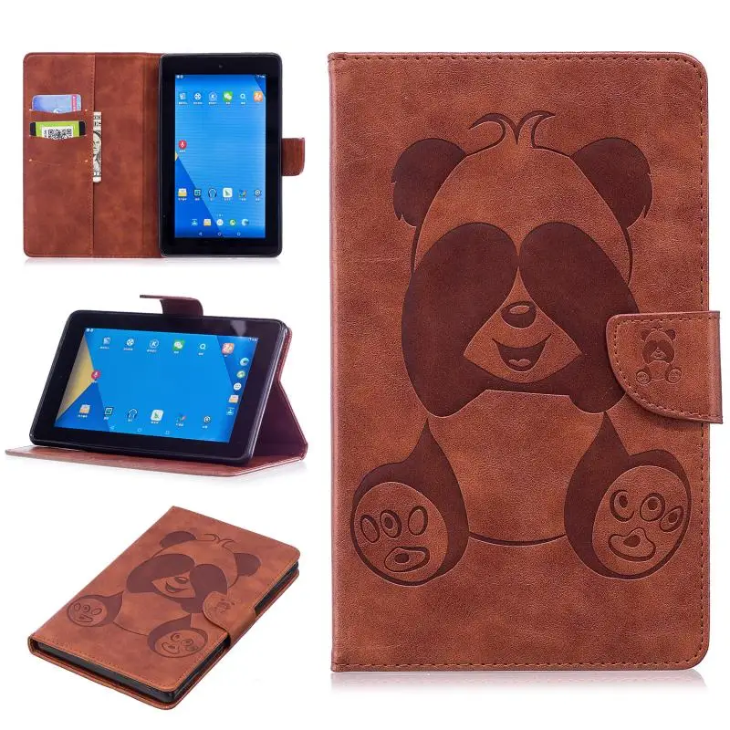 Умный чехол-книжка для Amazon Kindle Fire 7 2017 2015 выпущенный &quotЧехол-Кошелек Etui funda Panda Case |